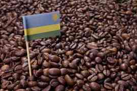 Kawa z flagą Rwandy
