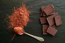 kawałki czekolady i kakao