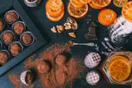 Trufle czekoladowe i suszone pomarańcze