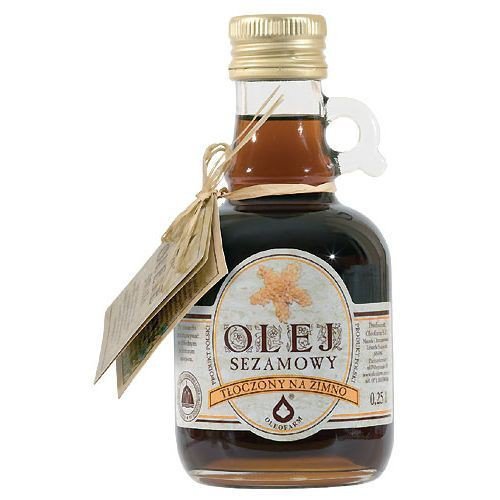 Olej sezamowy 250ml Oleofarm z prażonych ziaren sezamu  