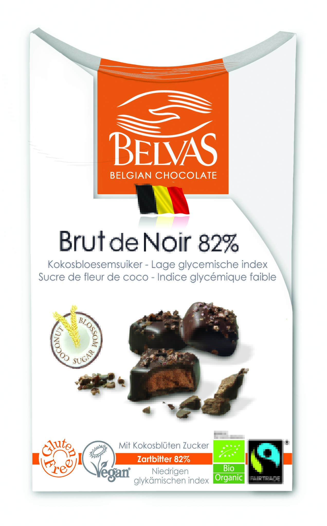 Belgijskie Czekoladki Gorzka Czekolada 82% Bg Fair Trade BIO 100 g