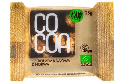 CZEKOLADA KAWOWA Z MORWĄ BIO 25 g - COCOA