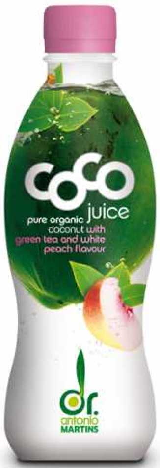Woda kokosowa z zieloną herbatą o smaku brzoskwiniowym BIO 330 ml (PET) - COCO (DR. MARTINS)