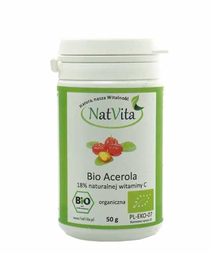 Acerola 18% BIO witamina C z wiśni aceroli Brazylia 50g NatVita