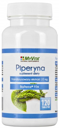 Piperyna ekstrakt 10mg Bioperine 120 tabletek MyVita