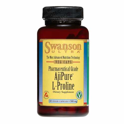 AjiPure L-prolina 500mg aminokwasy 60 kapsułek SWANSON