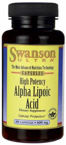 ALA Alpha Lipoic Acid 600mg kwas alfa liponowy 60 kapsułek SWANSON