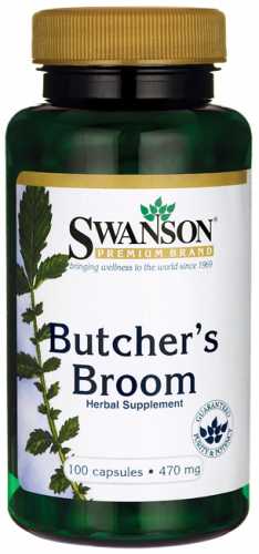 Butcher's Broom 470mg ruszczyk kolczasty 100 kapsułek Swanson