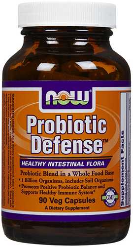 Probiotic Defense 1 miliard żywych kultur bakterii 515mg 90 kapsułek NOW FOODS