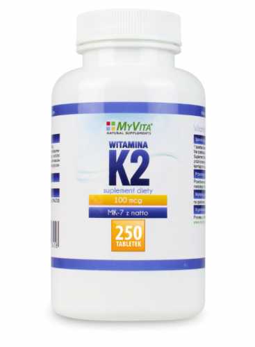 Witamina K2 MK-7 K2 MK7 100mcg z natto K2MK7 250 tabletek MyVita