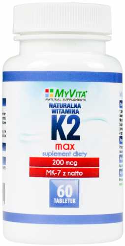 Witamina K2 MK-7 K2 MK7 MAX 200mcg z natto K2MK7 60 tabletek MyVita