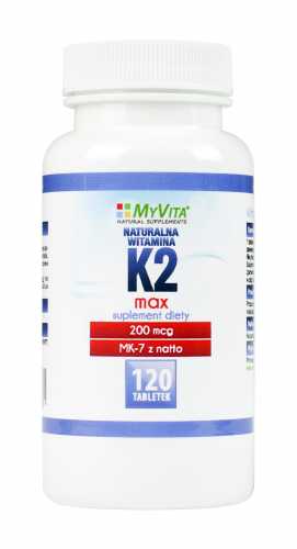 Witamina K2 MK-7 K2 MK7 MAX 200mcg z natto K2MK7 120 tabletek MyVita