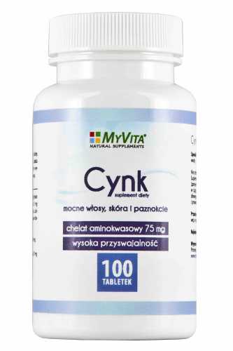 Cynk chelat aminokwasowy chelatowany 75mg 100 tabletek MyVita
