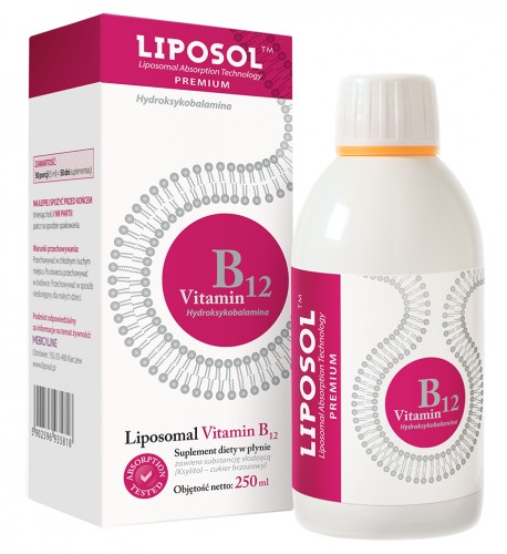Liposol B12 Hydroksykobalamina 1000µq – 250 ml - Liposomalna witamina B12 - Medicaline