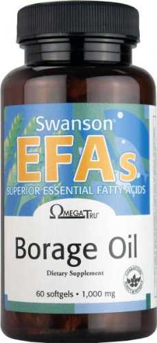 Olej z ogórecznika Borage Oil 1000mg 60 kapsułek SWANSON