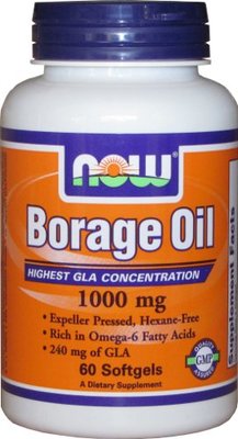 Olej z ogórecznika Borage Oil 1000mg 60 kapsułek NOW FOODS
