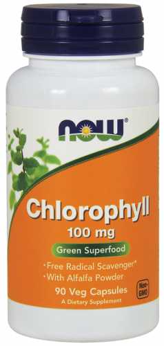 Chlorofil Chlorophyll 100mg 90 kapsułek NOW FOODS