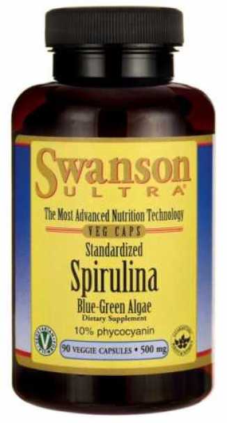 Spirulina standaryzowana Standardized Spirulina Blue-Green Algae 500mg 90 kapsułek SWANSON