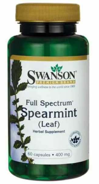 Mięta zielona Full Spectrum Spearmint Leaf 400mg 60 kapsułek SWANSON