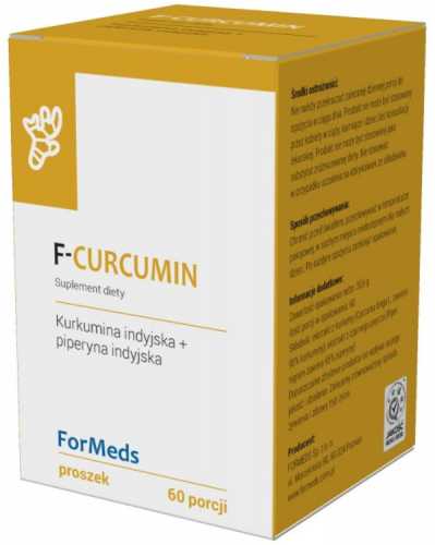 F-Curcumin Kurkumina indyjska 475mg + piperyna indyjska 9,5mg 60 porcji 30,6g ForMeds