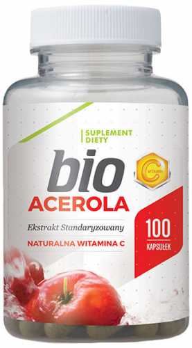 Bio acerola naturalna witamina C 500mg ekstrakt standaryzowany 100 kapsułek Hepatica