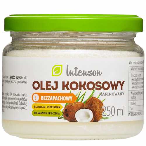 Olej kokosowy rafinowany bezzapachowy 250g Intenson