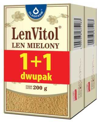 Len mielony LenVitol 1 + 1 dwupak 200 + 200g Oleofarm