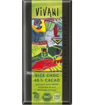 CZEKOLADA VEGAN (NA NAPOJU RYŻOWYM) 40 % KAKAO BIO 100 g – VIVANI Zdrowe