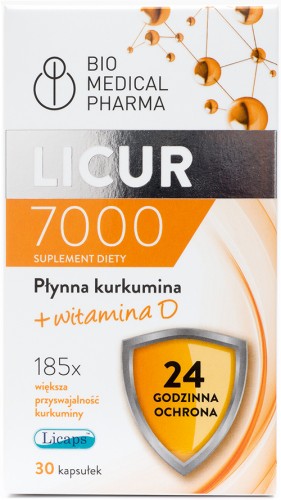 Licur 7000 D Bio 30 kaps. (kurkumina micelarna, kurkuma) Bio Medical Pharma