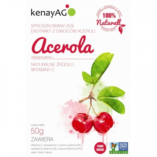 ACEROLA 25% - sproszkowany ekstrakt z owoców aceroli - 50g