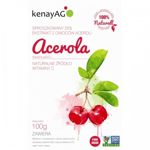 ACEROLA 25% - sproszkowany ekstrakt z owoców aceroli - 100g